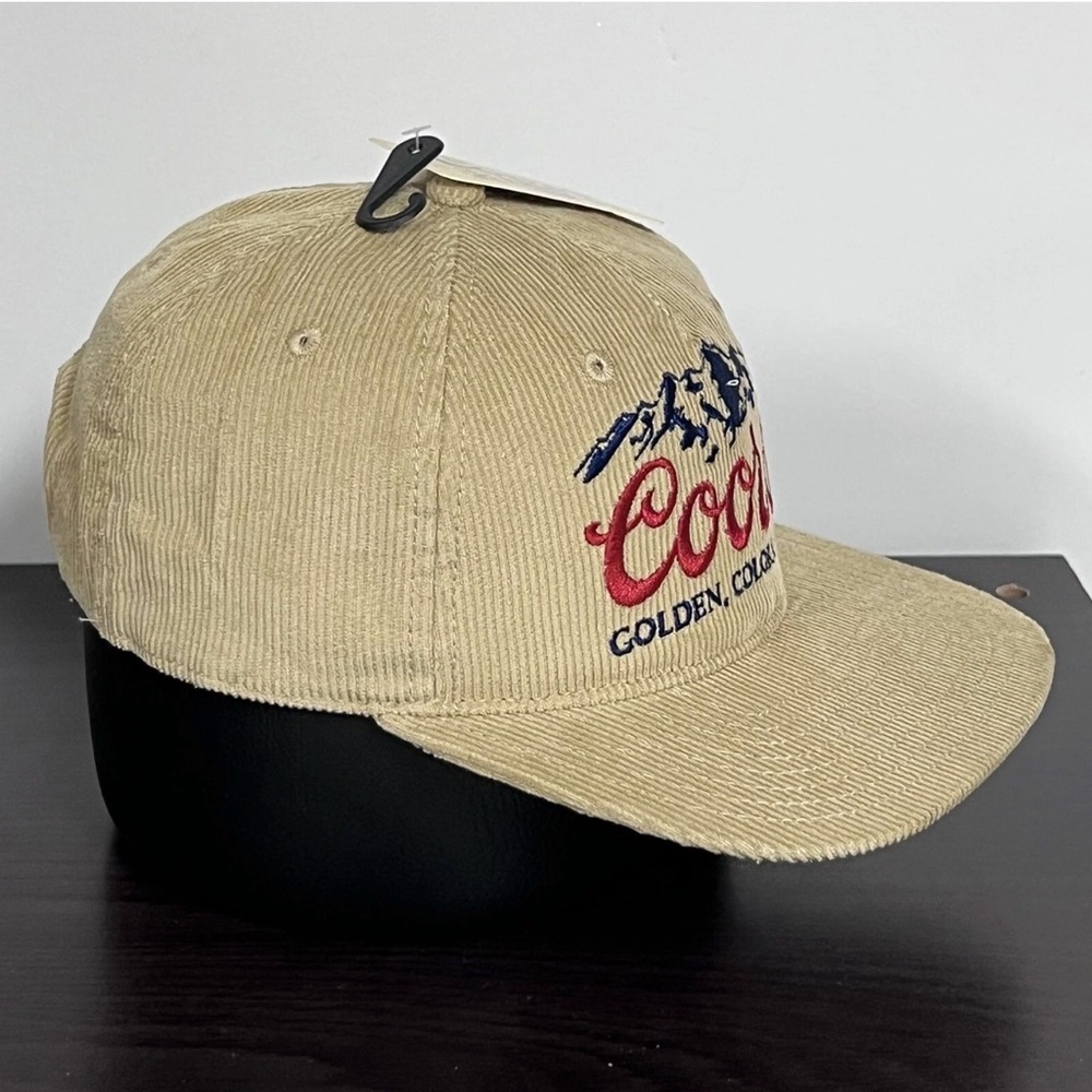 Coors Beer Corduroy Snapback Hat Cap Beige Tan Adjustable Golden Colorado NEW!!! - Picture 4 of 10